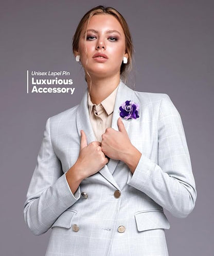 Two - Tone Flower Lapel Pin by Vittorio Vico (28 - purple - lavender) for Independent Retail Stores by Dubal Brothers