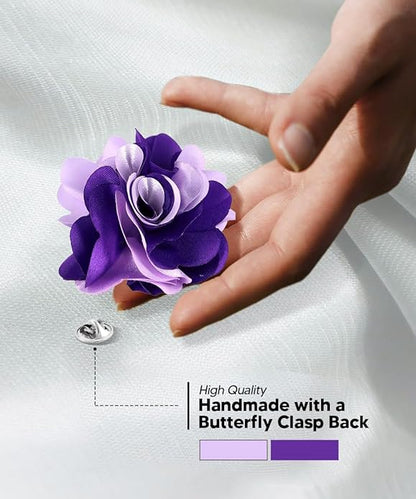 Two - Tone Flower Lapel Pin by Vittorio Vico (28 - purple - lavender) for Independent Retail Stores by Dubal Brothers