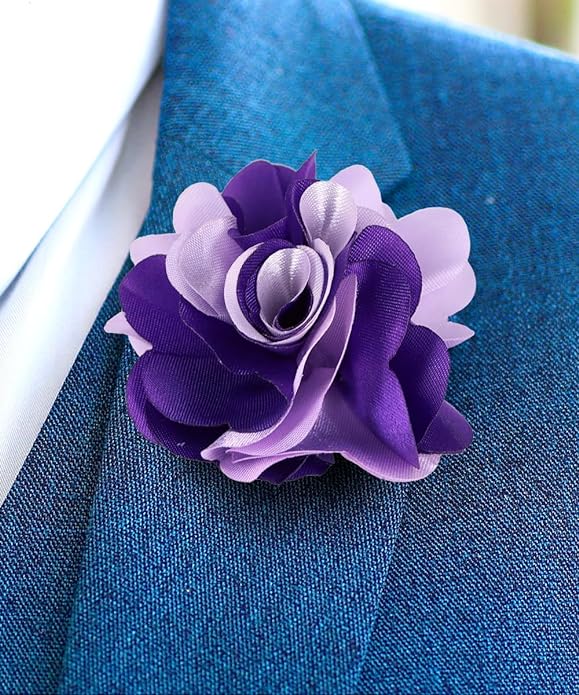 Two - Tone Flower Lapel Pin by Vittorio Vico (28 - purple - lavender) for Independent Retail Stores by Dubal Brothers