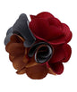 Two - Tone Flower Lapel Pin by Vittorio Vico (303 - burgundy - charcoal - whiskey) for Independent Retail Stores by Dubal Brothers