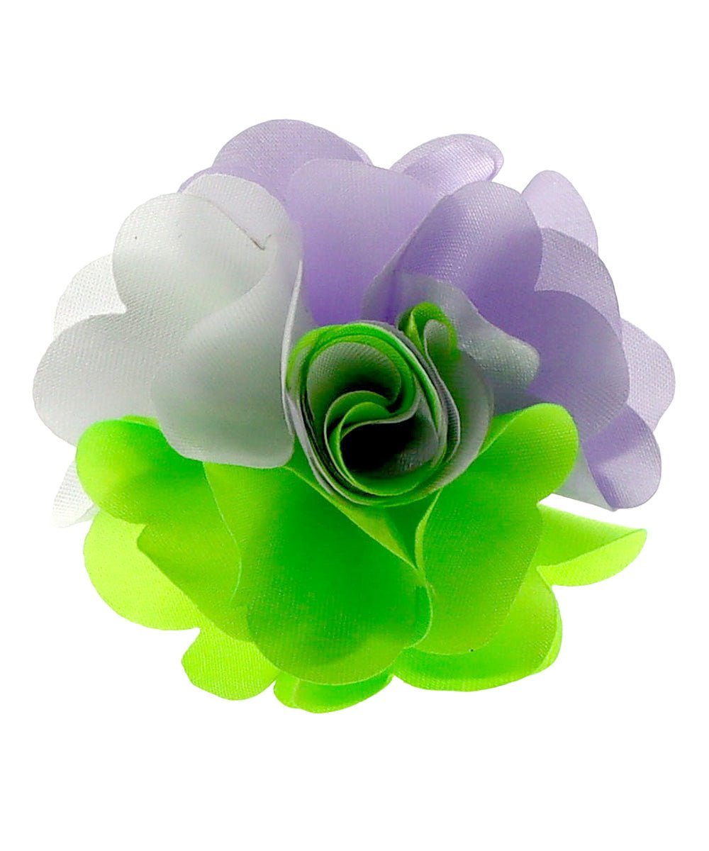 Two - Tone Flower Lapel Pin by Vittorio Vico (304 - lavender - lime - white) for Independent Retail Stores by Dubal Brothers