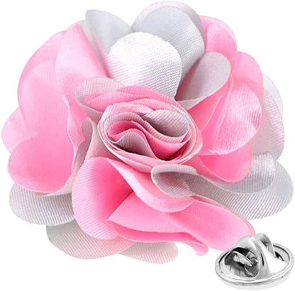 Two - Tone Flower Lapel Pin by Vittorio Vico (64 - pink - light - silver) for Independent Retail Stores by Dubal Brothers
