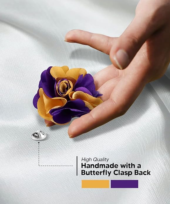 Two - Tone Flower Lapel Pin by Vittorio Vico (69 - purple - gold) for Independent Retail Stores by Dubal Brothers