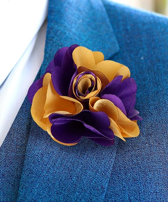 Two - Tone Flower Lapel Pin by Vittorio Vico (69 - purple - gold) for Independent Retail Stores by Dubal Brothers