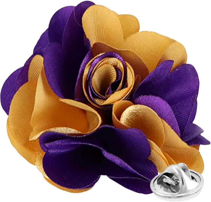 Two - Tone Flower Lapel Pin by Vittorio Vico (69 - purple - gold) for Independent Retail Stores by Dubal Brothers