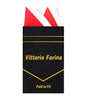 Two - Tone Four Point Pre - Folded Pocket Square by Vittorio Farina (PS - PREFOLD_RED - WHITE) for Independent Retail Stores by Dubal Brothers