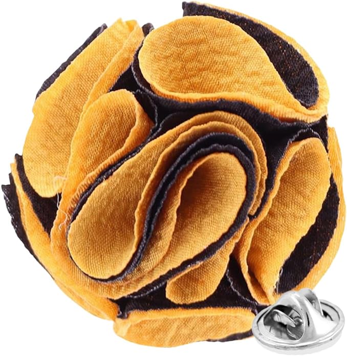 Two - Tone Seersucker Rose Flower Lapel Pin by Vittorio Vico (flower - 1311) for Independent Retail Stores by Dubal Brothers