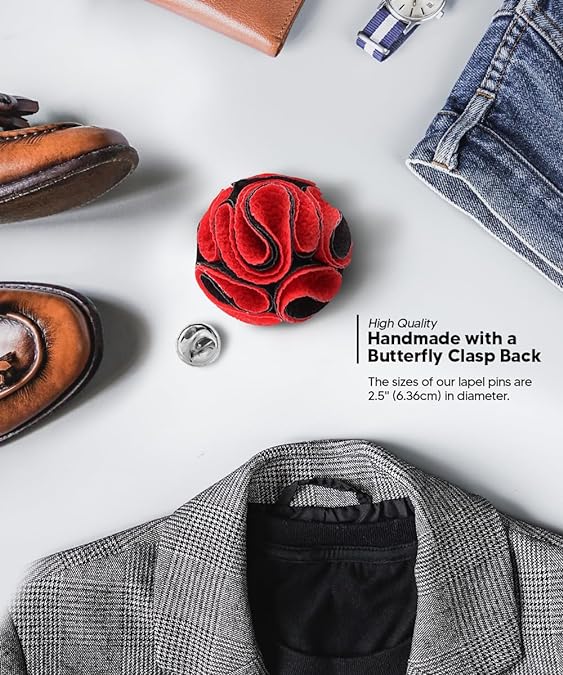 Two - Tone Seersucker Rose Flower Lapel Pin by Vittorio Vico (flower - 1313) for Independent Retail Stores by Dubal Brothers