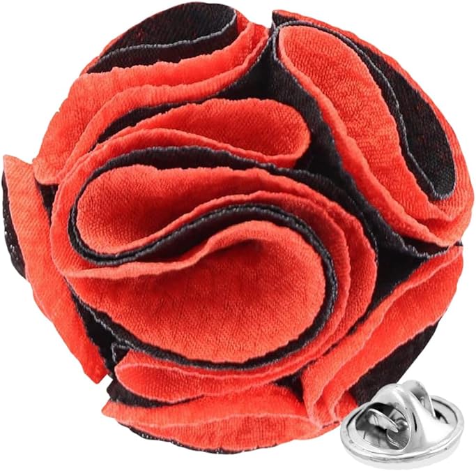 Two - Tone Seersucker Rose Flower Lapel Pin by Vittorio Vico (flower - 1315) for Independent Retail Stores by Dubal Brothers