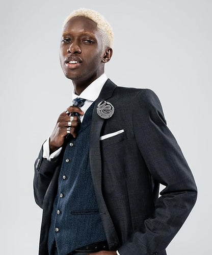 Two - Tone Seersucker Rose Flower Lapel Pin by Vittorio Vico (flower - 1316) for Independent Retail Stores by Dubal Brothers