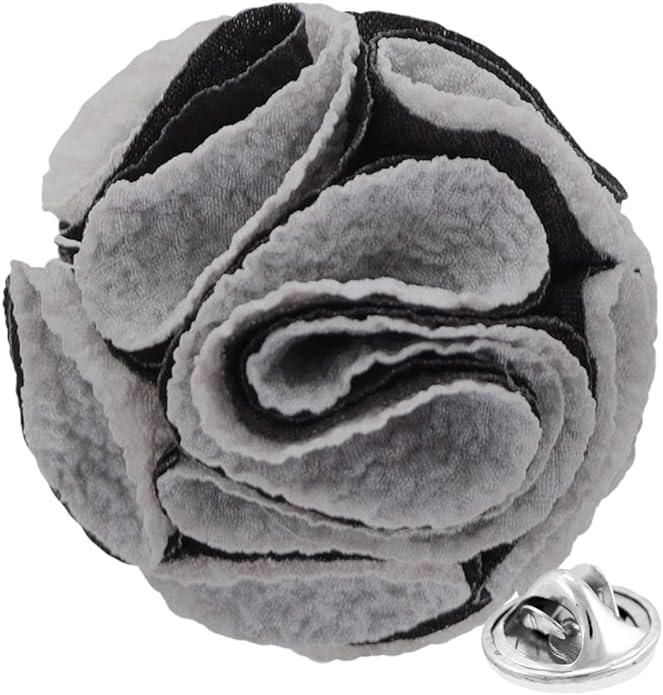 Two - Tone Seersucker Rose Flower Lapel Pin by Vittorio Vico (flower - 1316) for Independent Retail Stores by Dubal Brothers