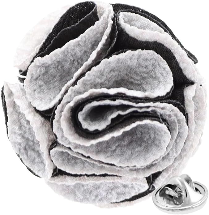 Two - Tone Seersucker Rose Flower Lapel Pin by Vittorio Vico (flower - 1317) for Independent Retail Stores by Dubal Brothers