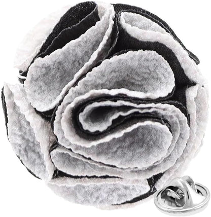 Two - Tone Seersucker Rose Flower Lapel Pin by Vittorio Vico (flower - 1317) for Independent Retail Stores by Dubal Brothers