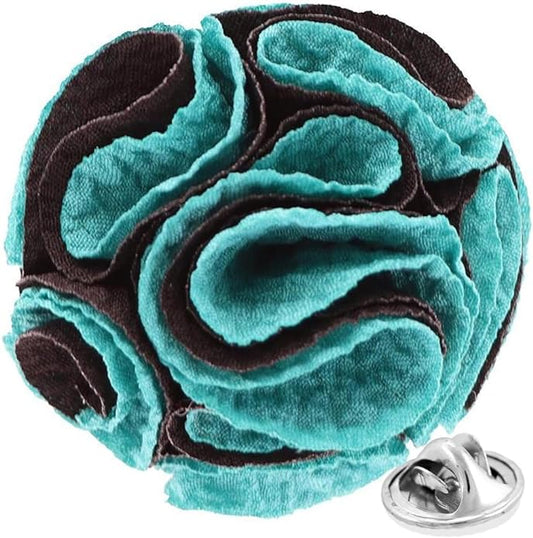 Two - Tone Seersucker Rose Flower Lapel Pin by Vittorio Vico (flower - 1319) for Independent Retail Stores by Dubal Brothers