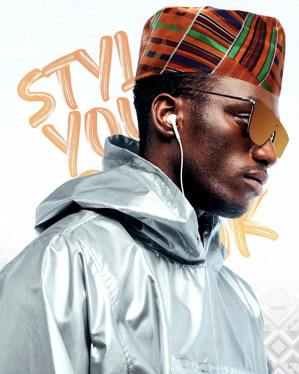 Vittorio Farina Kente Kufi Hat for Men and Women – African Kufi Hat Ideal for Cultural Attire, Outfit & Costume (HAT_Kufi_Kente 1) for Independent Retail Stores by Dubal Brothers