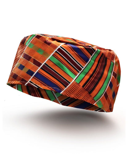 Vittorio Farina Kente Kufi Hat for Men and Women – African Kufi Hat Ideal for Cultural Attire, Outfit & Costume (HAT_Kufi_Kente 1) for Independent Retail Stores by Dubal Brothers