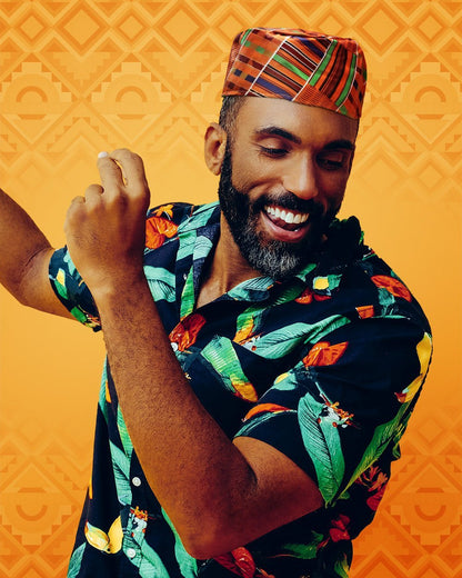 Vittorio Farina Kente Kufi Hat for Men and Women – African Kufi Hat Ideal for Cultural Attire, Outfit & Costume (HAT_Kufi_Kente 1) for Independent Retail Stores by Dubal Brothers