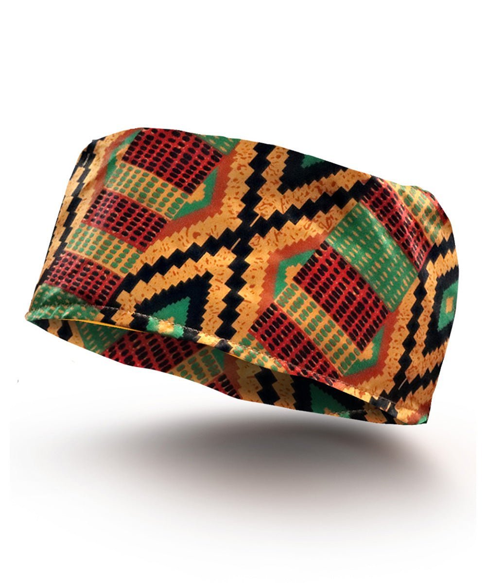 Vittorio Farina Kente Kufi Hat for Men and Women – African Kufi Hat Ideal for Cultural Attire, Outfit & Costume (HAT_Kufi_Kente 2) for Independent Retail Stores by Dubal Brothers