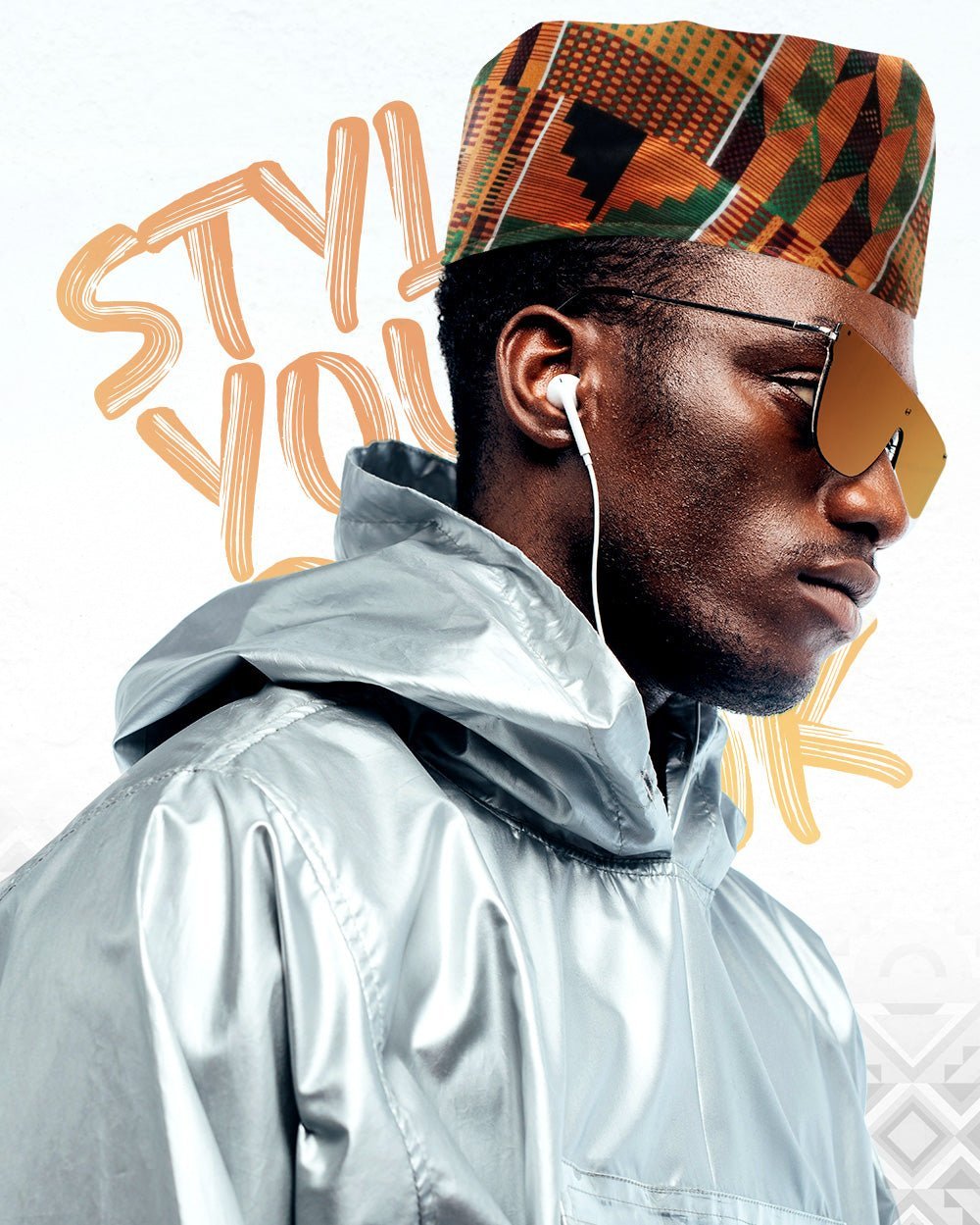 Vittorio Farina Kente Kufi Hat for Men and Women – African Kufi Hat Ideal for Cultural Attire, Outfit & Costume (HAT_Kufi_Kente 3) for Independent Retail Stores by Dubal Brothers