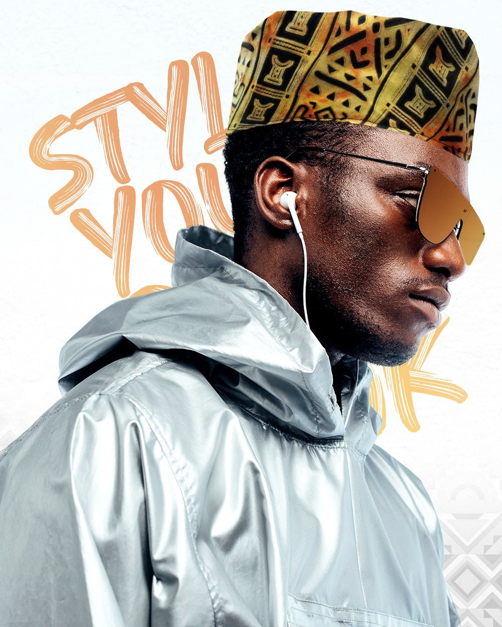 Vittorio Farina Kente Kufi Hat for Men and Women – African Kufi Hat Ideal for Cultural Attire, Outfit & Costume (HAT_Kufi_Kente 4) for Independent Retail Stores by Dubal Brothers