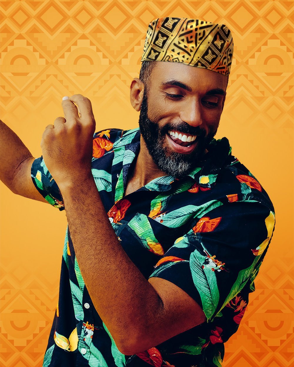 Vittorio Farina Kente Kufi Hat for Men and Women – African Kufi Hat Ideal for Cultural Attire, Outfit & Costume (HAT_Kufi_Kente 4) for Independent Retail Stores by Dubal Brothers