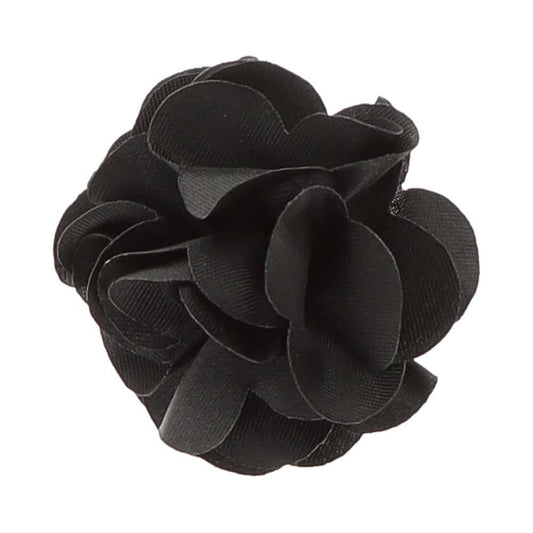 Vittorio Vico Boy's Satin Flower Lapel Pin - Black - Wholesale Boys Flower Lapel Pin by Dubal Brothers