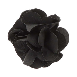 Vittorio Vico Small Satin Flower Lapel Pin - Black - Wholesale Flower Lapel Pin by Dubal Brothers