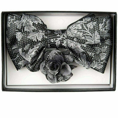 Vittorio Farina XL Bow Tie, Pocket Square & Flower Lapel Pin - xl-l-150 - Classy Cufflinks