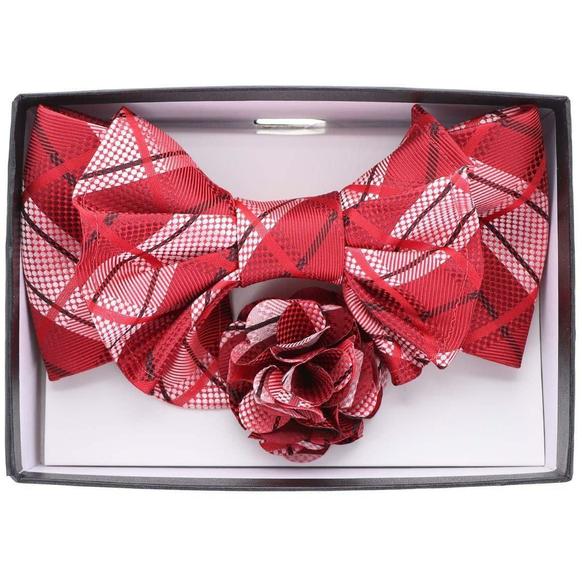 Vittorio Farina XL Bow Tie, Pocket Square & Flower Lapel Pin - xl-l-155 - Classy Cufflinks