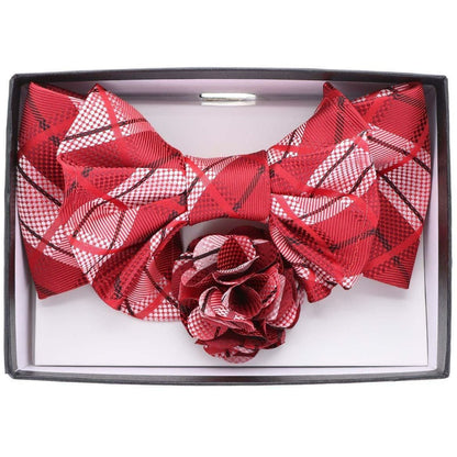 Vittorio Farina XL Bow Tie, Pocket Square & Flower Lapel Pin - xl-l-155 - Classy Cufflinks
