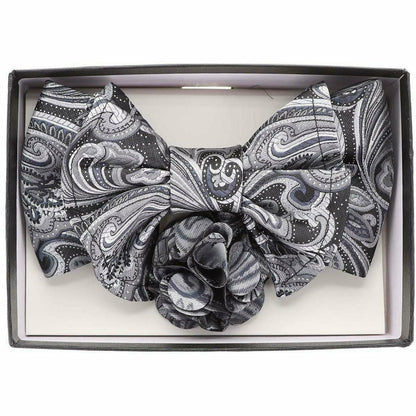 Vittorio Farina XL Bow Tie, Pocket Square & Flower Lapel Pin - xl-l-2123 - Classy Cufflinks