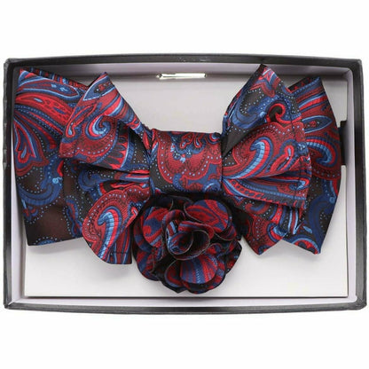 Vittorio Farina XL Bow Tie, Pocket Square & Flower Lapel Pin - xl-l-2124 - Classy Cufflinks