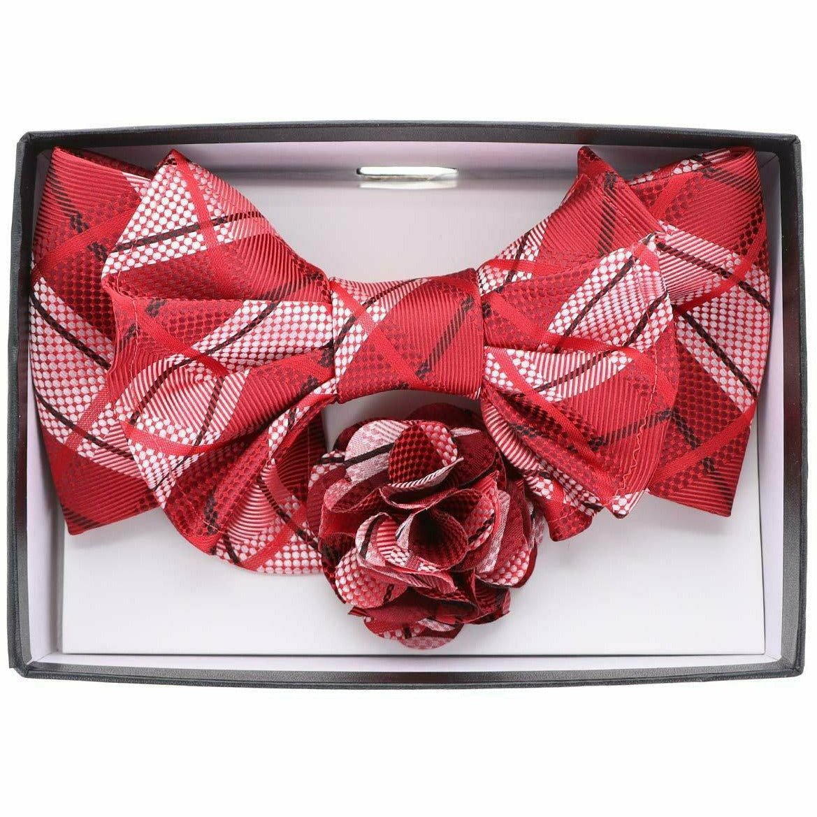 Vittorio Farina XL Bow Tie, Pocket Square & Flower Lapel Pin - xl-l-2125 - Classy Cufflinks