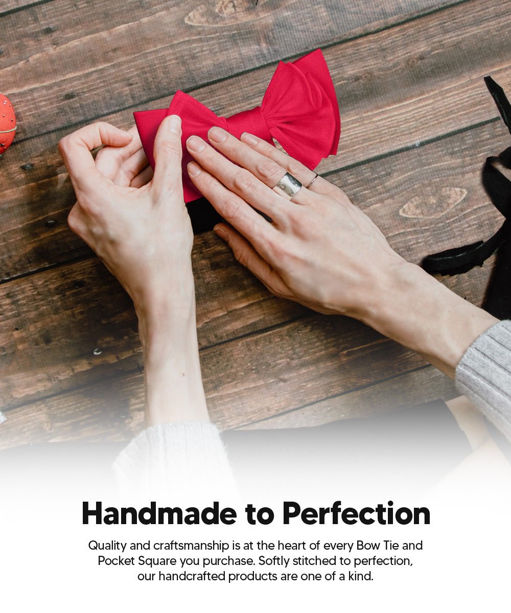 XL Solid Bow Tie & Pocket Square by Vittorio Farina (xl - solid - hot - pink) for Independent Retail Stores by Dubal Brothers