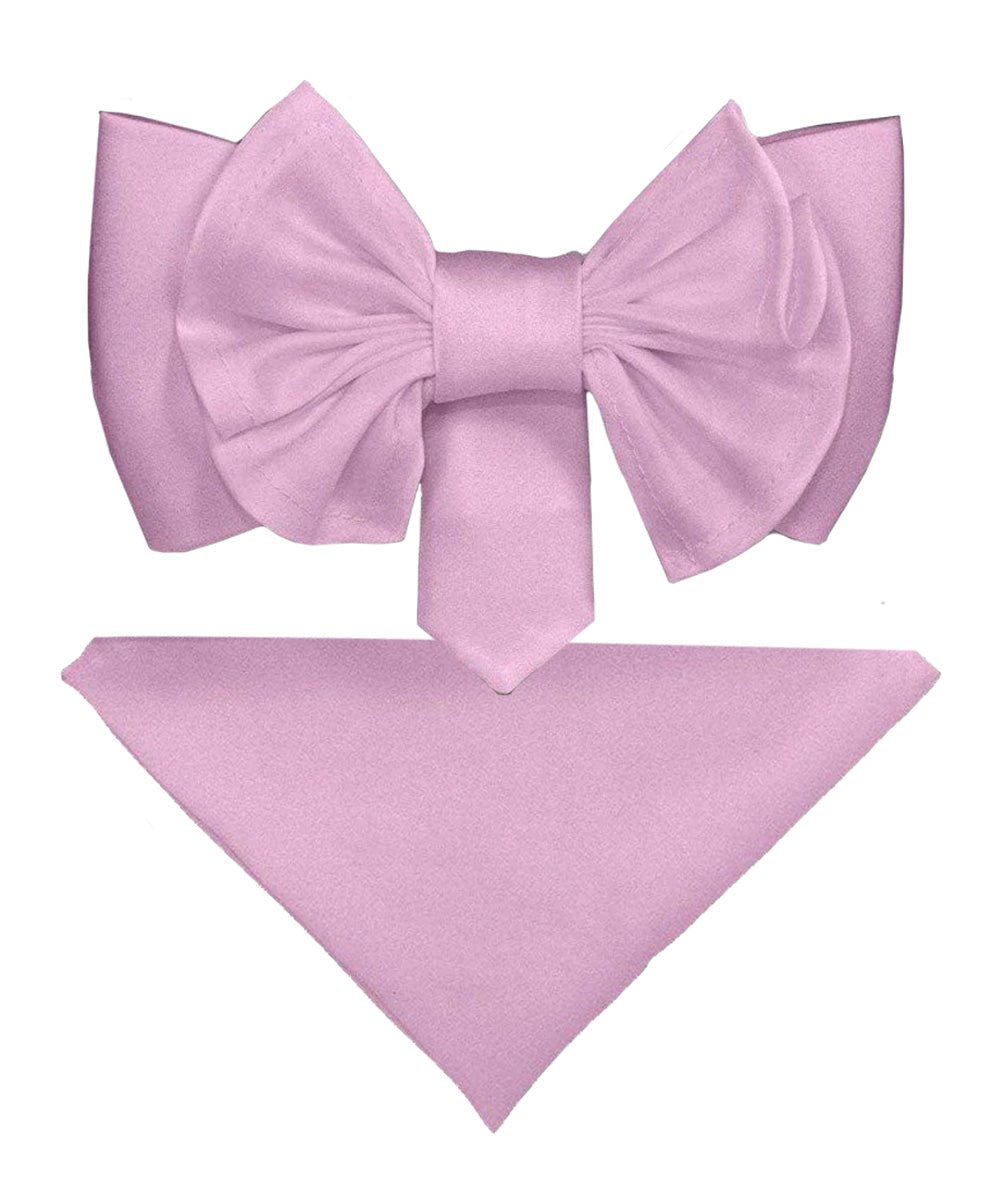 XL Solid Bow Tie & Pocket Square by Vittorio Farina (xl - solid - lavender) for Independent Retail Stores by Dubal Brothers