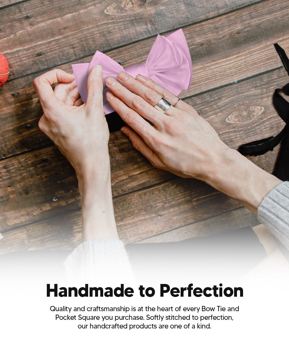 XL Solid Bow Tie & Pocket Square by Vittorio Farina (xl - solid - lavender) for Independent Retail Stores by Dubal Brothers