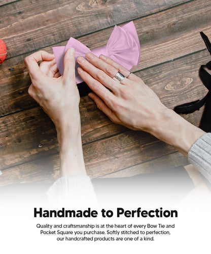 XL Solid Bow Tie & Pocket Square by Vittorio Farina (xl - solid - lavender) for Independent Retail Stores by Dubal Brothers