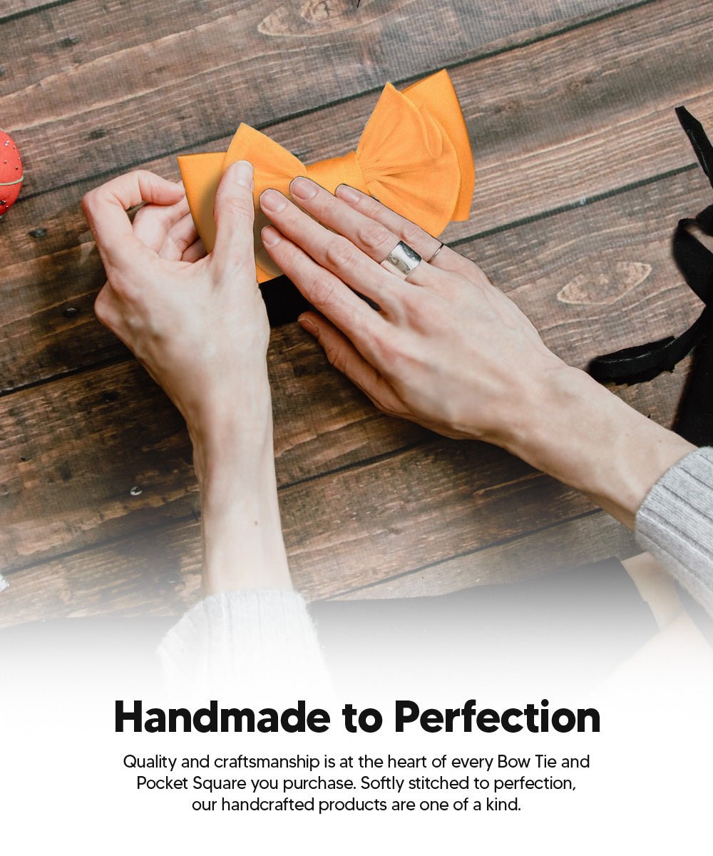 XL Solid Bow Tie & Pocket Square by Vittorio Farina (xl - solid - peach) for Independent Retail Stores by Dubal Brothers