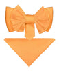 XL Solid Bow Tie & Pocket Square by Vittorio Farina (xl - solid - peach) for Independent Retail Stores by Dubal Brothers