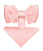 XL Solid Bow Tie & Pocket Square by Vittorio Farina (xl - solid - pink) for Independent Retail Stores by Dubal Brothers