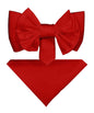 XL Solid Bow Tie & Pocket Square by Vittorio Farina (xl - solid - red) for Independent Retail Stores by Dubal Brothers