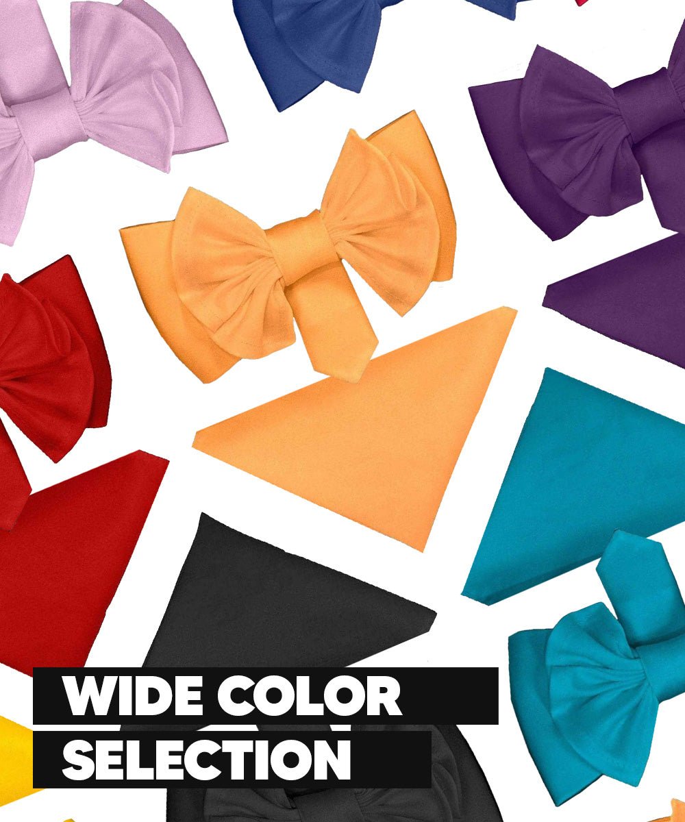 XL Solid Bow Tie & Pocket Square by Vittorio Farina (xl - solid - white) for Independent Retail Stores by Dubal Brothers