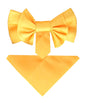 XL Solid Bow Tie & Pocket Square by Vittorio Farina (xl - solid - yellow) for Independent Retail Stores by Dubal Brothers