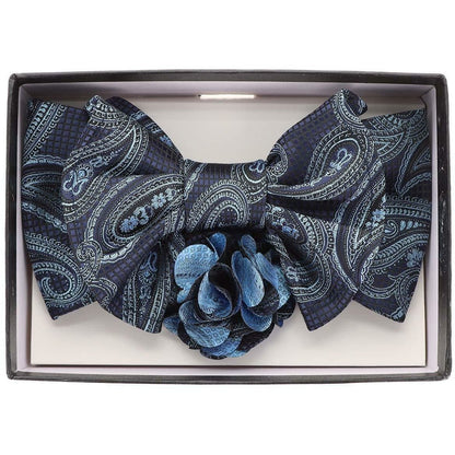 Vittorio Farina XL Bow Tie, Pocket Square & Flower Lapel Pin - XL2103 - Classy Cufflinks