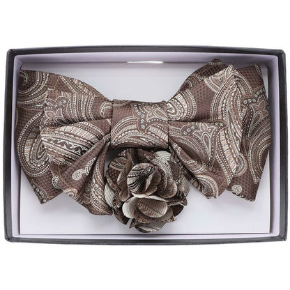 Vittorio Farina XL Bow Tie, Pocket Square & Flower Lapel Pin - XL2112 - Classy Cufflinks