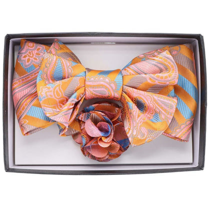 Vittorio Farina XL Bow Tie, Pocket Square & Flower Lapel Pin - XL2114 - Classy Cufflinks