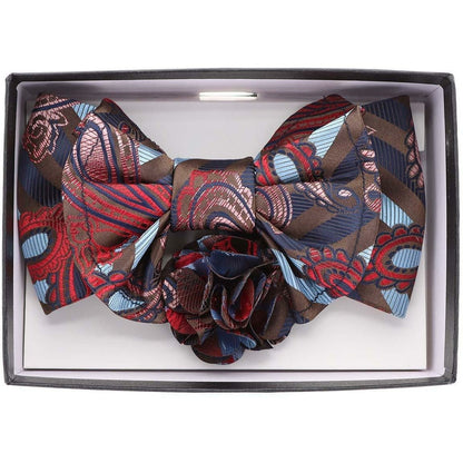 Vittorio Farina XL Bow Tie, Pocket Square & Flower Lapel Pin - XL2115 - Classy Cufflinks