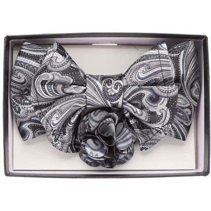 Vittorio Farina XL Bow Tie, Pocket Square & Flower Lapel Pin - XL2121 - Classy Cufflinks
